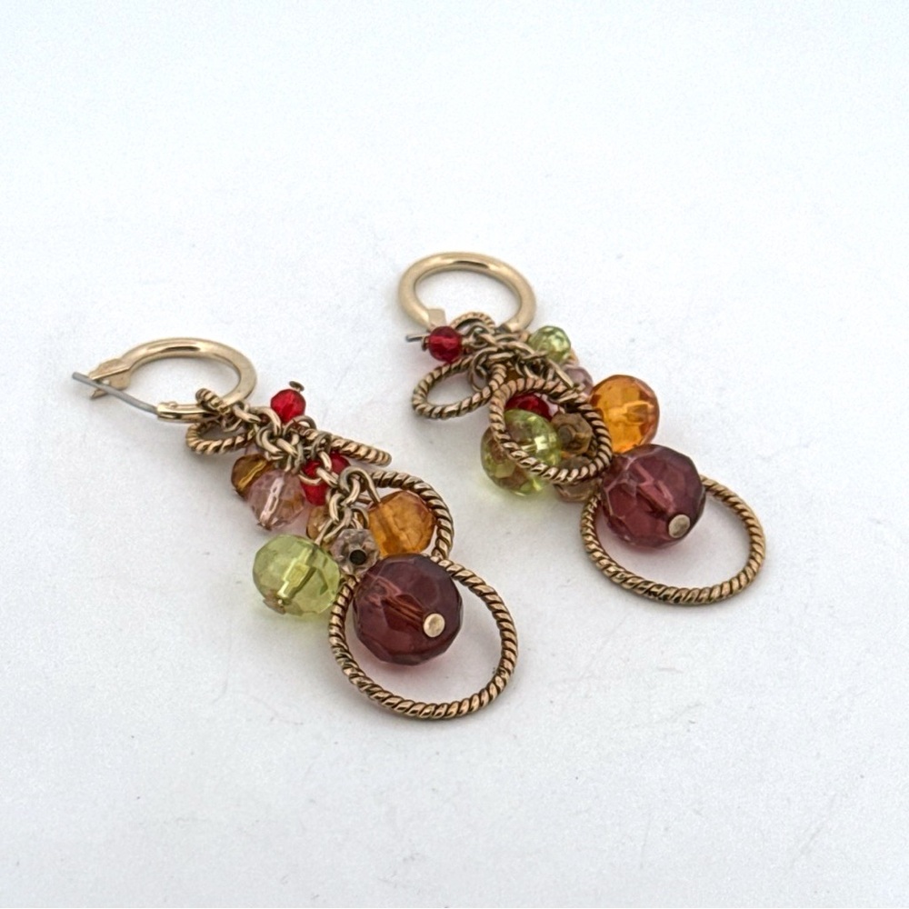 Multicolored Beads Dangle Earrings - image 4
